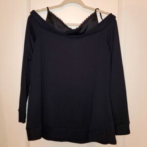 NWT Lane Bryant Black Cold Shoulder Long Sleeve, 14/16